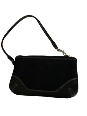 Coach Black Wristlet with White Stitching